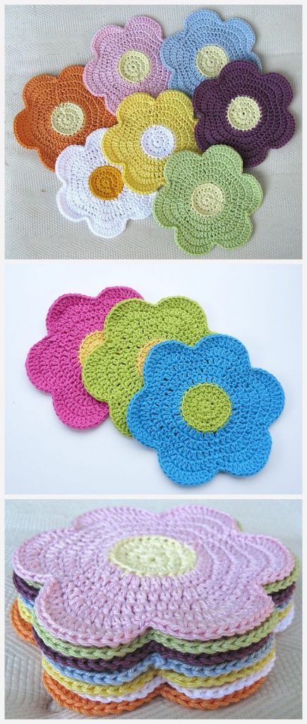 Flower Power Dishcloth Free Crochet Pattern