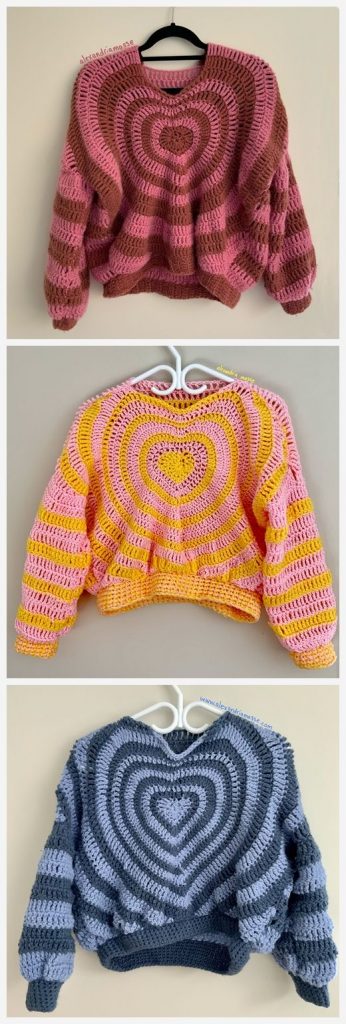 Heart Sweater Free Crochet Pattern