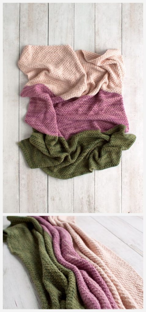 Moss Stitch Baby Blanket Free Knitting Pattern