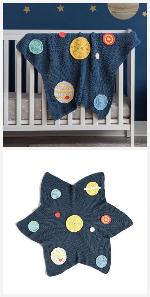 Solar System Baby Blanket Free Crochet Pattern