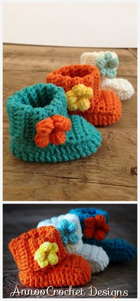 Spring Baby Booties Free Crochet Pattern
