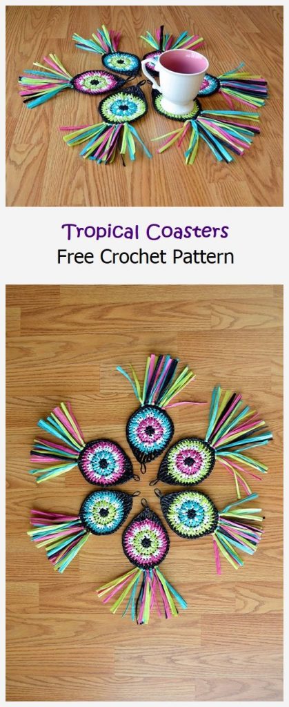Tropical Coasters Free Crochet Pattern