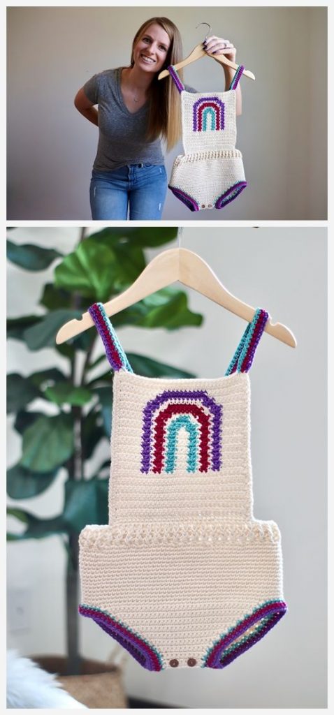 Boho Rainbow Romper Free Crochet Pattern