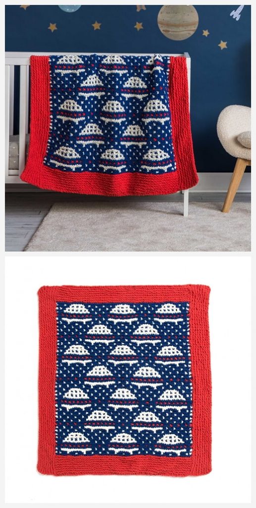 Mosaic Simply Saucers Blanket Free Knitting Pattern