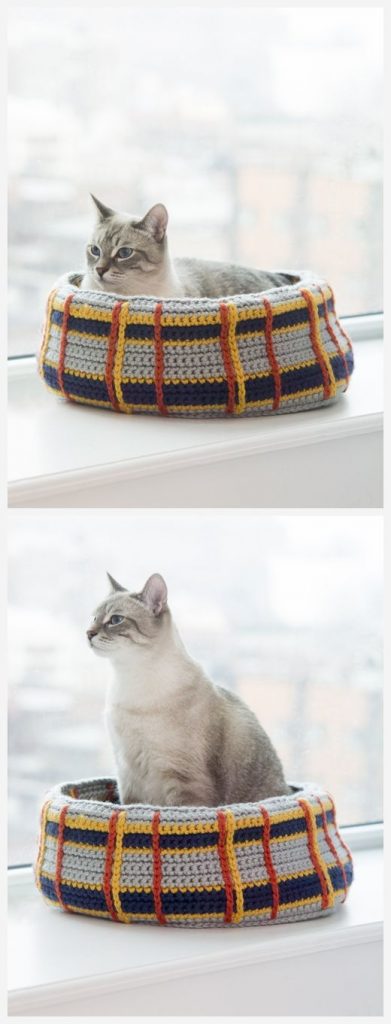 Curl-Up Kitty Cat Bed Free Crochet Pattern
