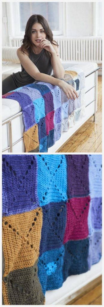Painterly Squares Afghan Free Crochet Pattern
