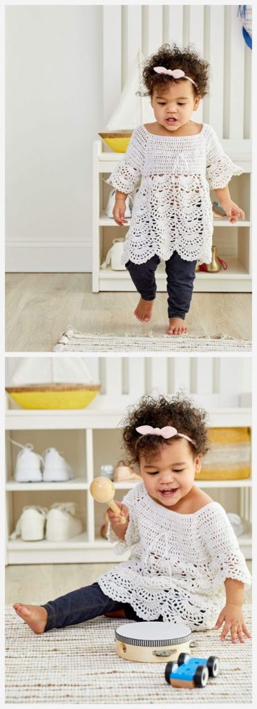 Boho Baby Lace Dress Free Crochet Pattern