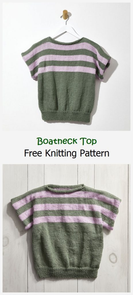 Boatneck Top Free Knitting Pattern