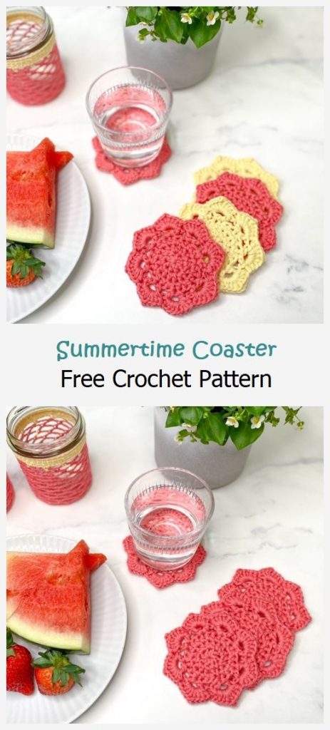 Summertime Coaster Free Crochet Pattern