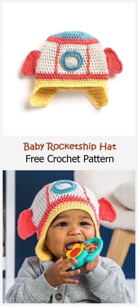 Baby Rocketship Hat Free Crochet Pattern