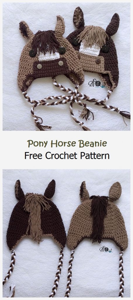 Pony Horse Beanie Free Crochet Pattern