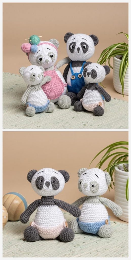 Puf Baby Panda Free Crochet Pattern