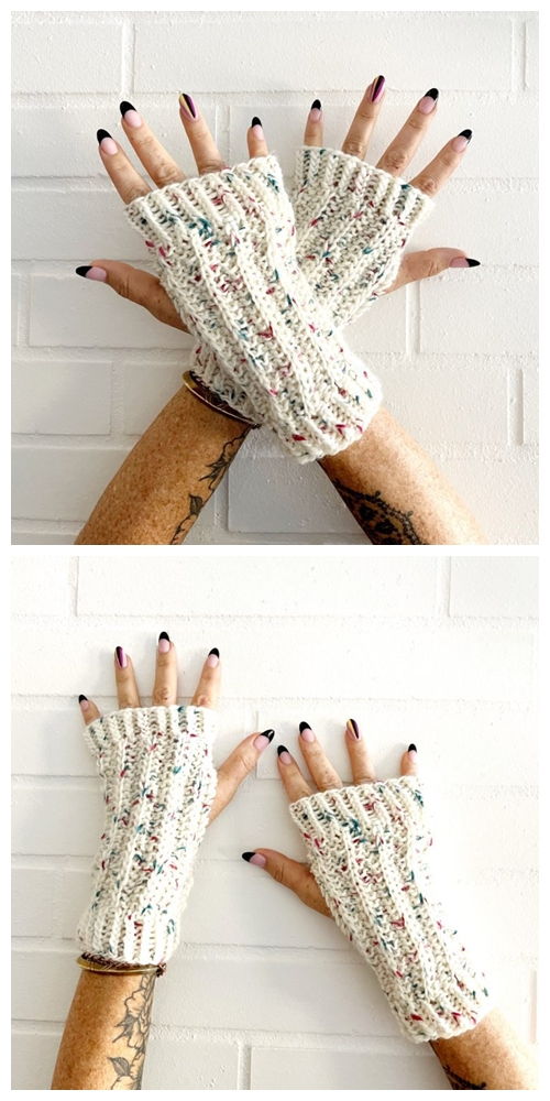Twisted Rib Wrist Warmers Free Knitting Pattern