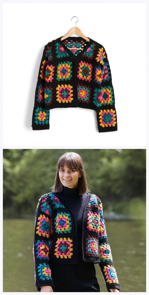 Granny Square Jacket Free Crochet Pattern