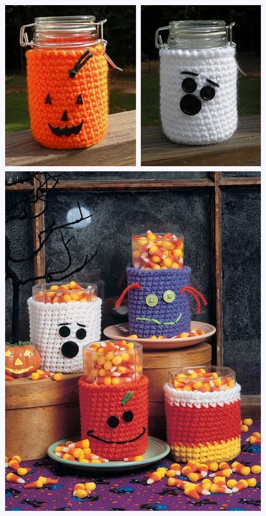 Halloween Glass Cozies Free Crochet Pattern