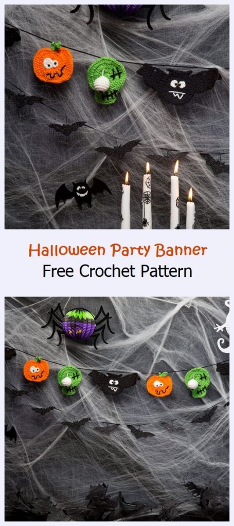Halloween Party Banner Free Crochet Pattern