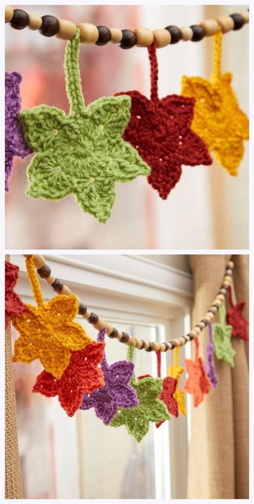 Fall Leafy Banner Free Crochet Pattern